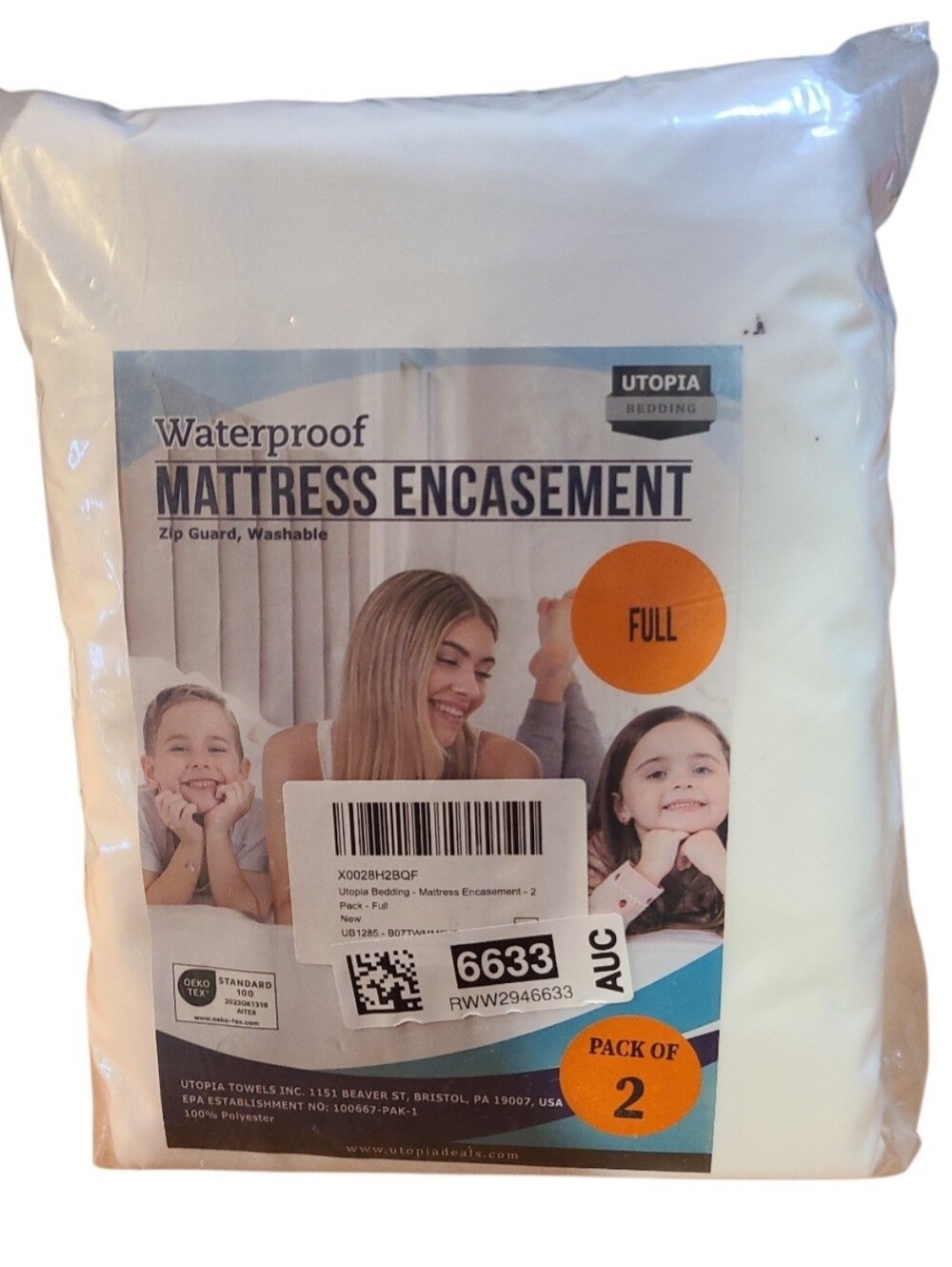 Utopia 2 PACK Full Sizs WATER PROOF MATTRESS PROTECTION CASEMENT COVER